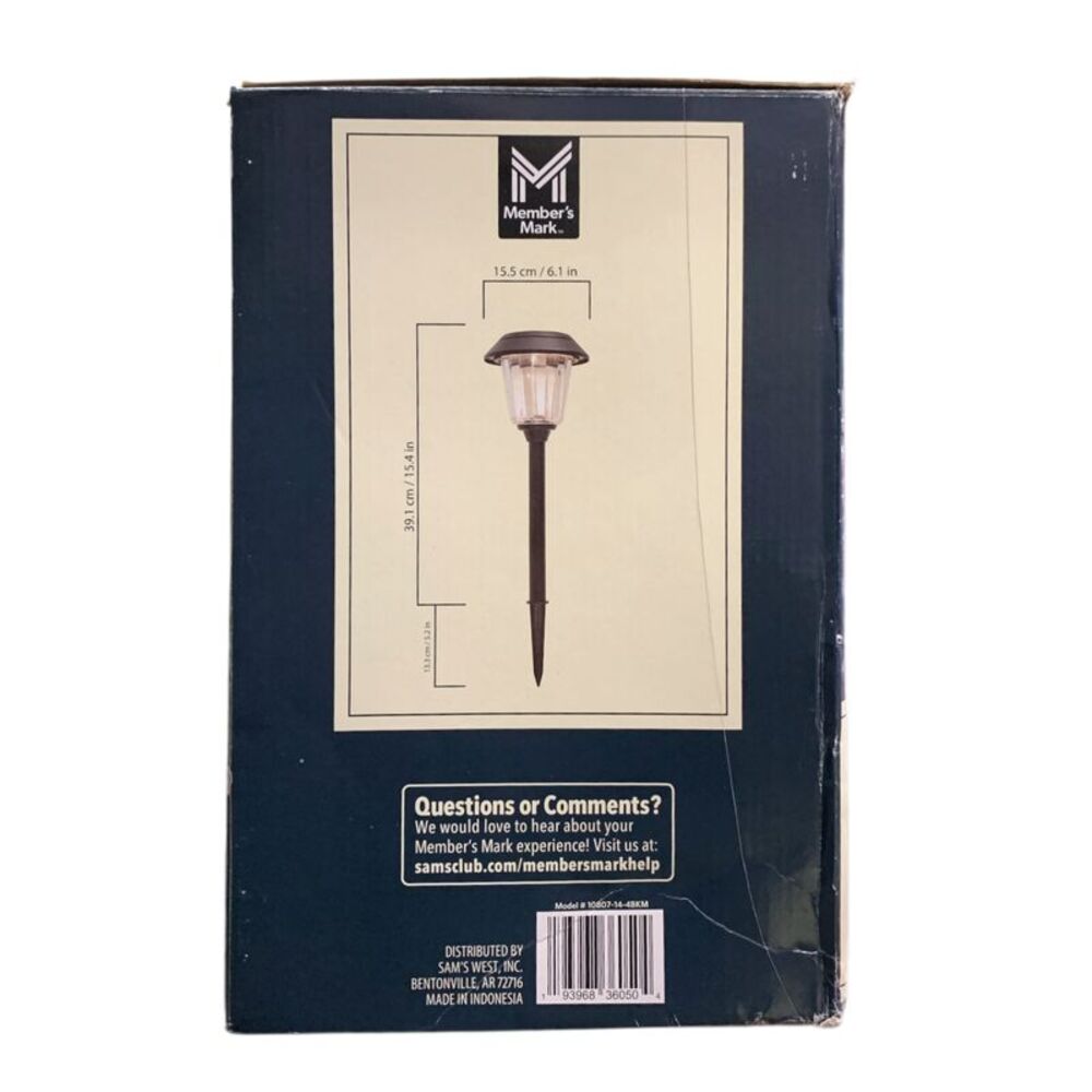 Member's Mark 4-Piece LED Solar Path Lights - Matte Black - Picture 2 of 2